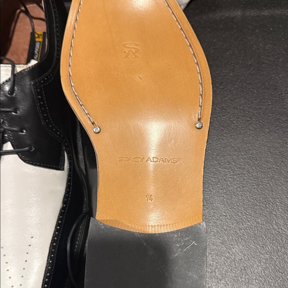 Stacy Adams Black and White Two-Tone Oxford Dress Shoes main image 4